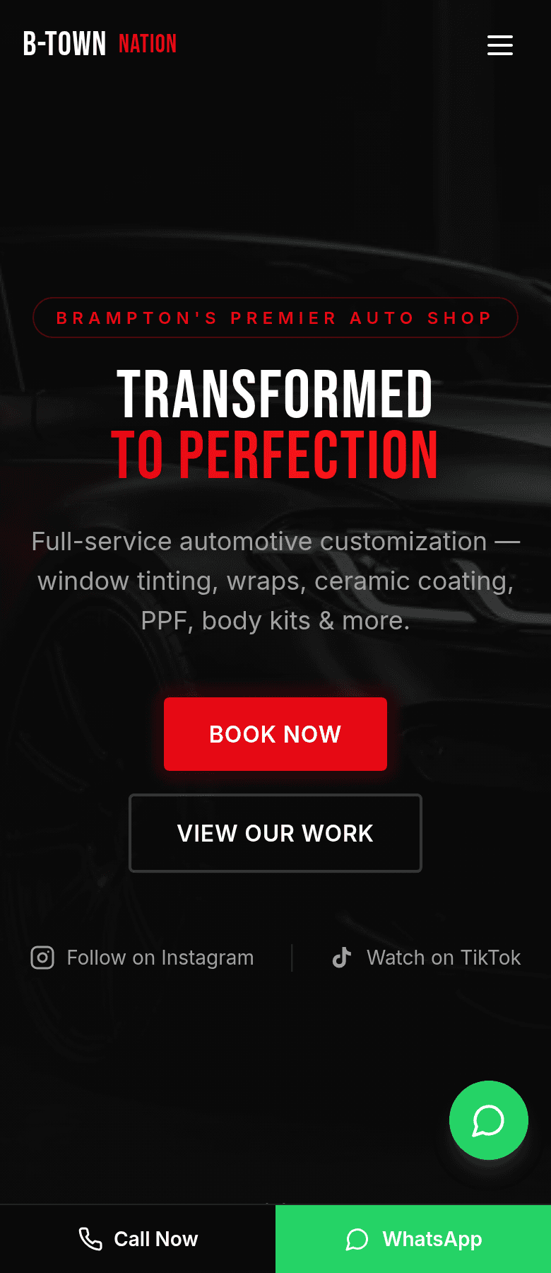 Auto shops & Parts on a phone